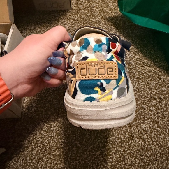 Hey Dude Navy Floral Women's Loafers - Picture 4 of 6